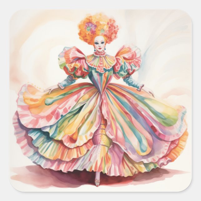 MOTHER GINGER Nussknacker-Ballett Quadratischer Aufkleber (Vorderseite)