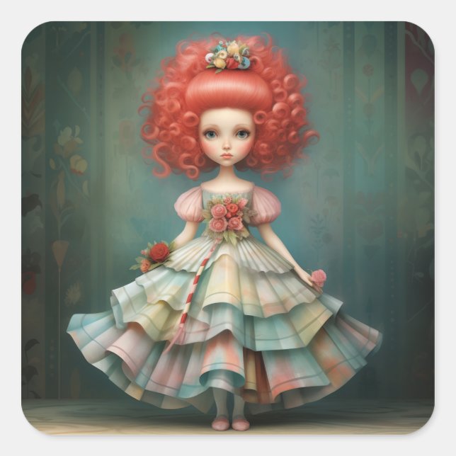 MOTHER GINGER Nutcracker Fashion Ballet Quadratischer Aufkleber (Vorderseite)