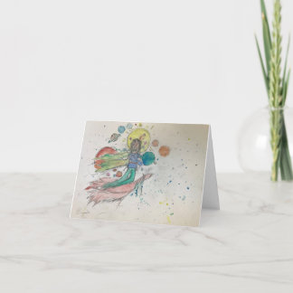 Mother God Riding a Phoenix (Greeting Card) Dankeskarte