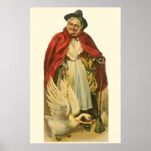 Mother Goose altes viktorianisches Geschichtsbuch Poster