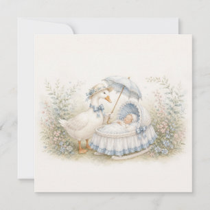 Mother Goose Blaue Babyschaukel Herzlichen Glückwu Karte