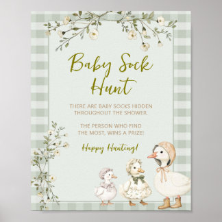 Mother Goose Gössel Baby Shower Baby Socken Suche Poster