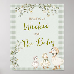 Mother Goose Gössel Baby Shower Hinterlassen Sie I Poster