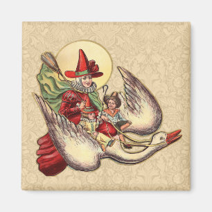 Mother Goose Kind Antiquität Illustration Magnet
