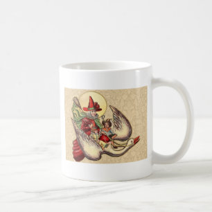 Mother Goose Kind Antiquität Illustration Tasse