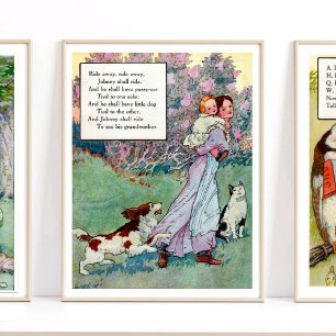 Mother Goose Kinderreim Ride Away Kinderzimmer Poster