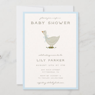 Mother Goose Minimal Baby Shower Einladung