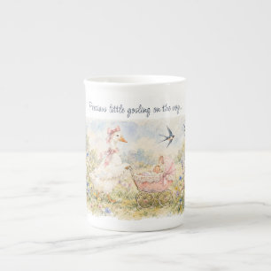 Mother Goose Rosa Kinderwagen Baby Shower Prozellantasse