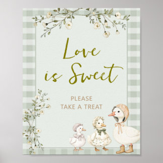 Mother Goose und Gänschen Baby-Party Love is Sweet Poster