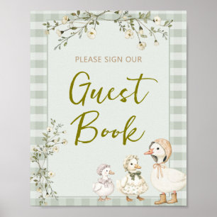 Mother Goose und Gänschen Baby Shower Gästebuch