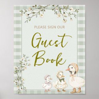 Mother Goose und Gänschen Baby Shower Gästebuch