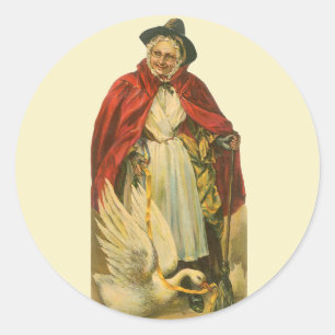 Mother Goose Vintage viktorianisches Geschichtsbuc Runder Aufkleber