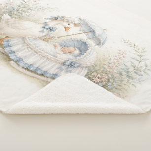 Mother Goose Wiegenlied Blaues Baby-Shower Sherpadecke