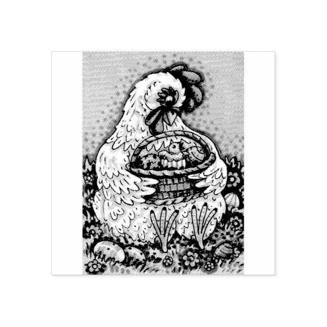 MOTHER HEN"S EASTER CHICK RUBBER BRIEFMARKE GUMMISTEMPEL (Prägung)