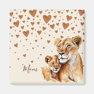 Mother Lion and her baby mother's day  Magnet