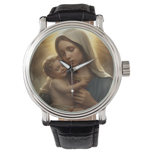 Mother Mary and Child Jesus Watch eWatch Watch Armbanduhr (Vorderseite)