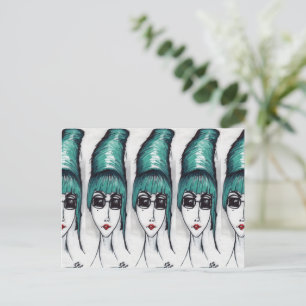 Mother Monster Sassige Bienenstock Pop-Art-Zeichnu Postkarte
