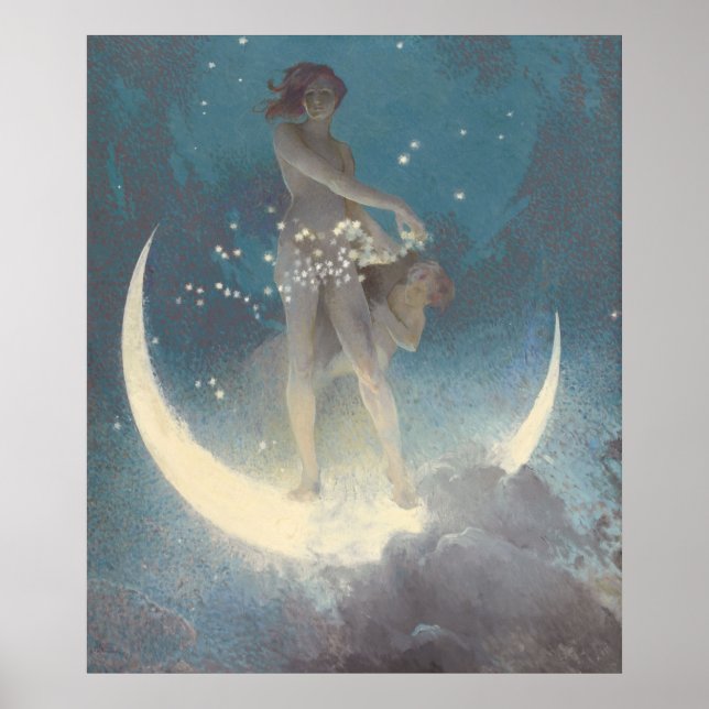 Mother Moon Vintag Art Poster (Vorne)
