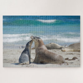 Mother & niedlich Babysealion Beach, 1014 Stück Puzzle