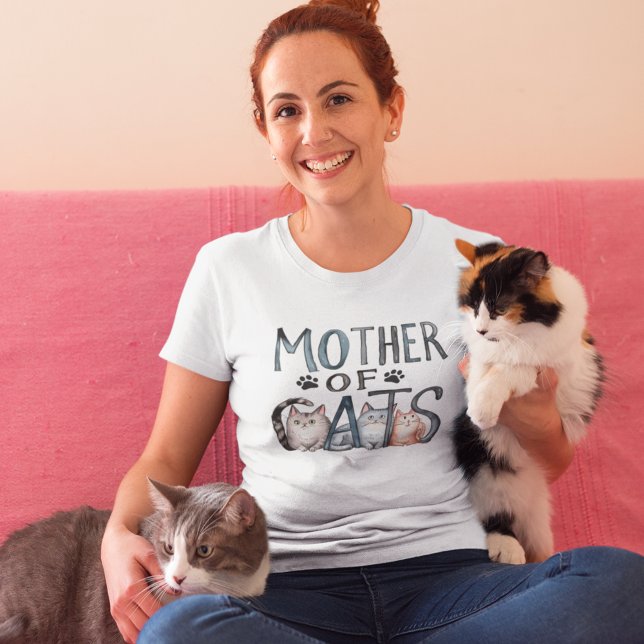 Mother of Cats, Fun Gift for Cat Lovers T-Shirt (Von Creator hochgeladen)