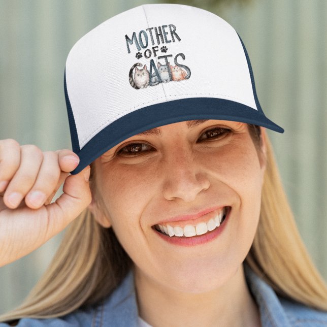Mother of Cats, Fun Gift for Cat Lovers Truckerkappe (Von Creator hochgeladen)