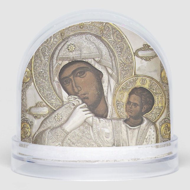 Mother of Comfort Orthodox Christian Icon          Schneekugeln (Vorderseite)