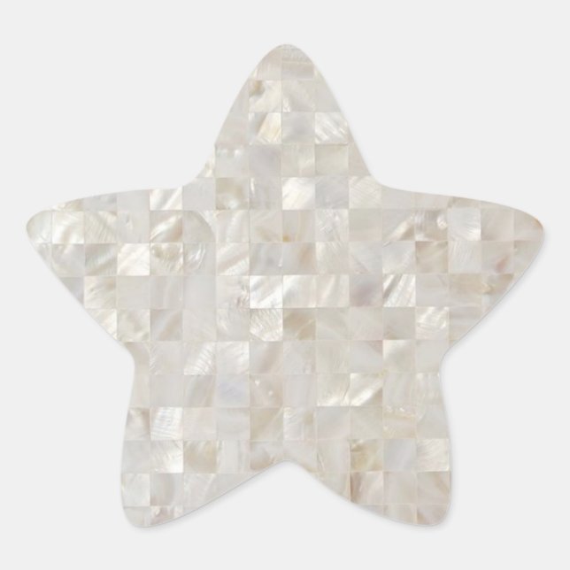 Mother of Pearl, Beige Light  Stern-Aufkleber (Vorderseite)