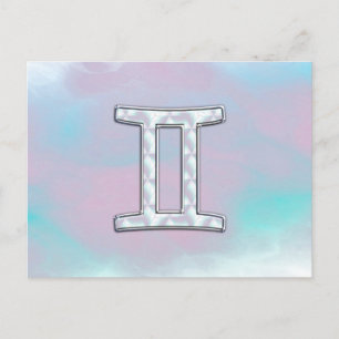 Mother of Pearl Gemini Zodiac Symbol Postkarte