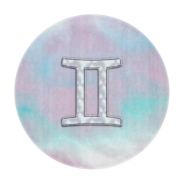 Mother of Pearl Gemini Zodiac Symbol Schneidebrett (Vorderseite)