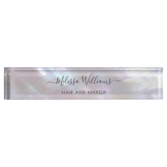 Mother-of-pearl  Monogram Shimmering Namensplakette (Vorderseite)