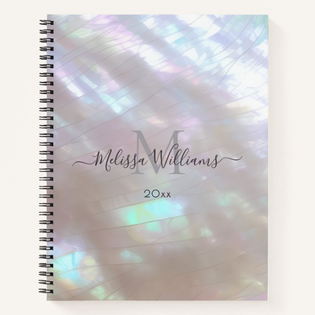 Mother-of-pearl  Monogram Shimmering Notizbuch (Vorderseite)