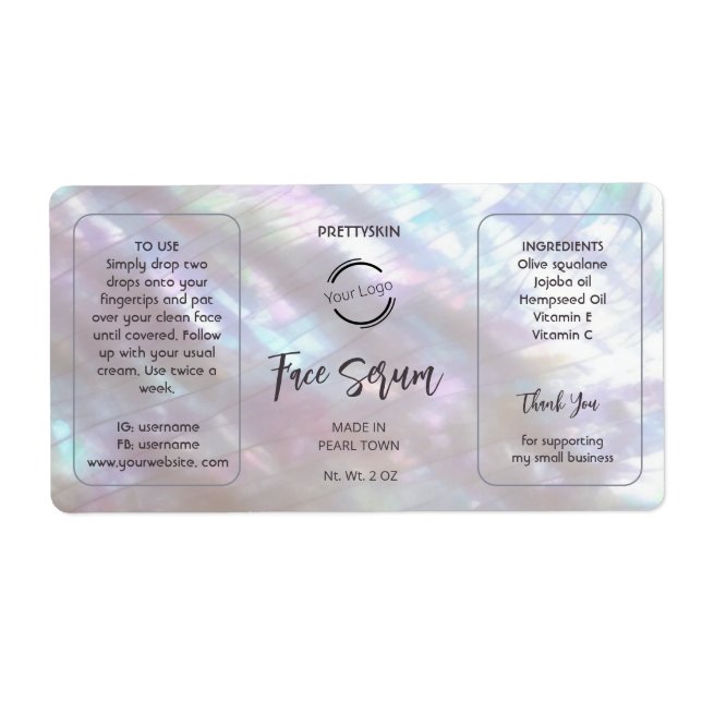 Mother-of-pearl Shimmering Serum Label (Vorne)