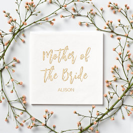 Mother of the Bride Gold White Wedding Servietten Mit Folie