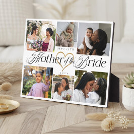 Mother of the Bride Heart Then Now Photo Collage Fotoplatte