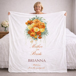 Mother of the Bride Hot Red Roses Wedding Gift Fleecedecke