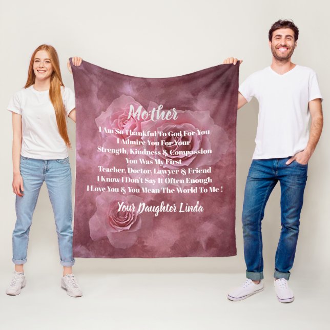 Mother Personalize Fleece Blanket (Beispiel)