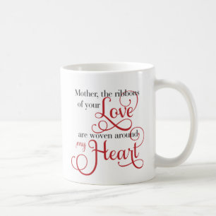 Mother Ribbons of Liebe Woven um mein Herz Foto Tasse