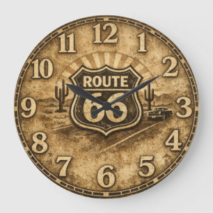 Mother Road Wüsten-Sonnenuntergangs-Uhr Große Wanduhr