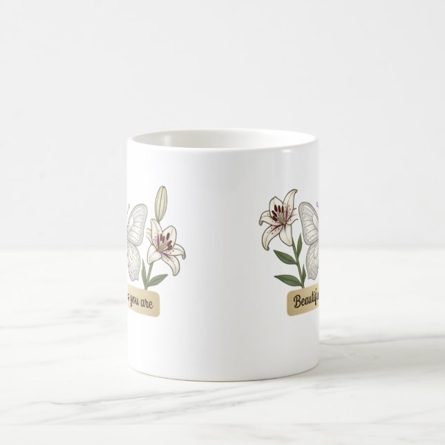 Mother’s Day - Mom's Day - Butterfly Floral Kaffeetasse (Mittel)