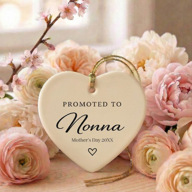 Mother’s Day Pregnancy Reveal Gift for Nonna Keramik Ornament (mother's day Promotes to Nona ornament)