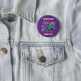 Mother Son Skater Purple Graffiti Pin Button