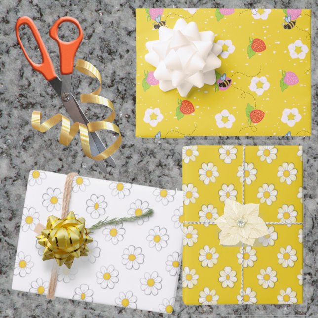 Mother-to-Bee Flowers Berried and Bees Geschenkpapier Set (Von Creator hochgeladen)