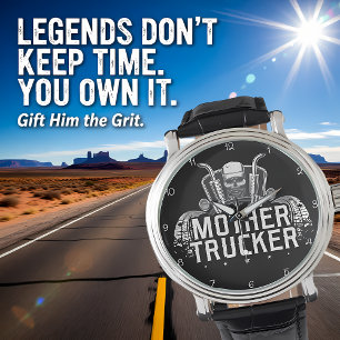 Mother Trucker: Kühnes Totenkopf-Design Armbanduhr
