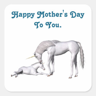 Mother Unicorn And Colt Sticker
