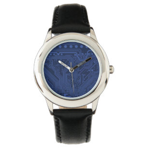 Motherboard-Muster von Blue Geek Armbanduhr