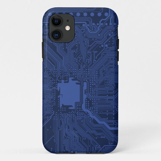 Motherboard-Muster von Blue Geek Case-Mate iPhone Hülle (Rückseite)