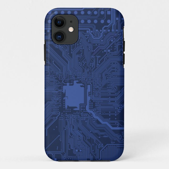 Motherboard-Muster von Blue Geek Case-Mate iPhone Hülle (Rückseite)