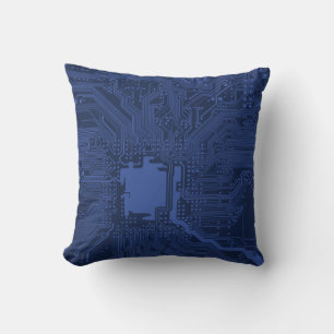 Motherboard-Muster von Blue Geek Kissen