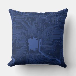 Motherboard-Muster von Blue Geek Kissen