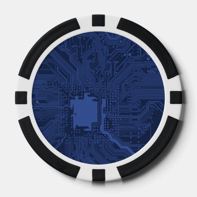 Motherboard-Muster von Blue Geek Pokerchips (Vorderseite)